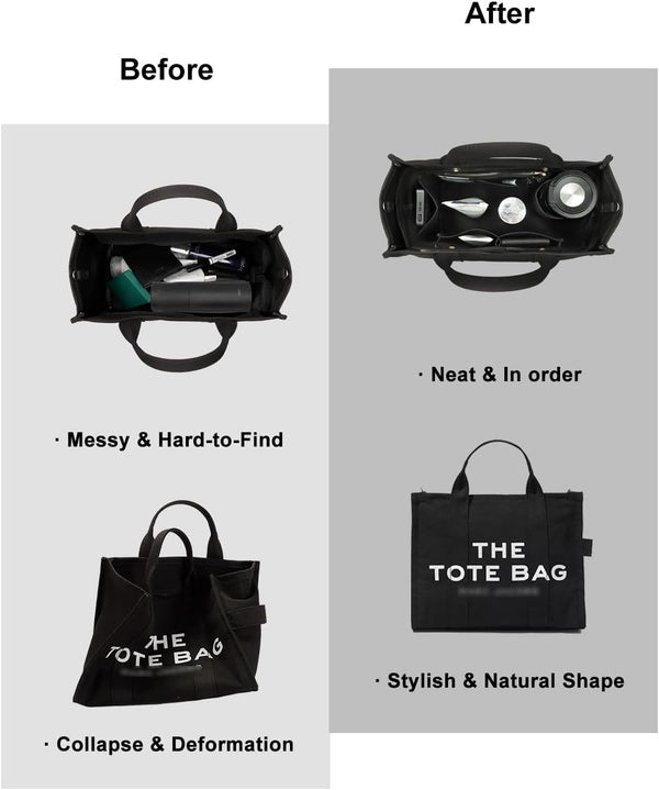 Purse Organizer Insert For Handbags, Felt Tote Bag Organizer Insert, Handbag Organizer, Compatible with Neverful Speedy and More, 6 Size Standard