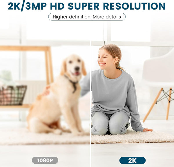 litokam Security Camera Indoor 2K, 360 Pan/Tilt Cameras for Home Security with Motion Detection, Baby Monitor for Pet/Dog with Night Vision,