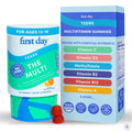 FIRST DAY Vitamins for Teens - Teen Multi Vitamins for Girls & Boys 12-17, Organic Fruit & Veggie Blend - 12 Key Nutrients: Vitamins A, B1, B2,