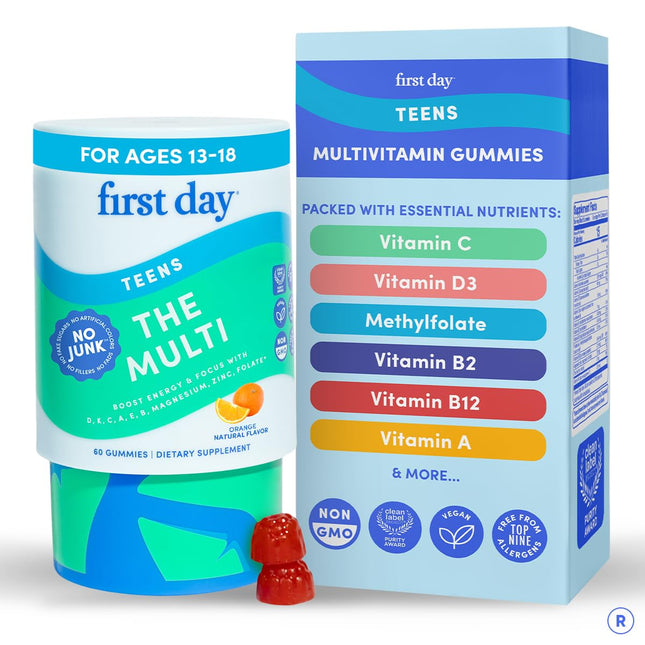 FIRST DAY Vitamins for Teens - Teen Multi Vitamins for Girls & Boys 12-17, Organ