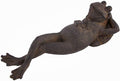 Bellaa 25686 Napping Frog Statue Relax Resting Meditating Zen Garden Buddha Sculpture Yoga Contented Talisman Gift Feng Shui Vastu Figurine 12 Inch