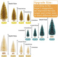 Aerwo 24Pcs Mini Christmas Trees Bottle Brush Trees with Wood Base, Christmas Village Trees for Tabletop Christmas Decor Holiday Winter Decorations