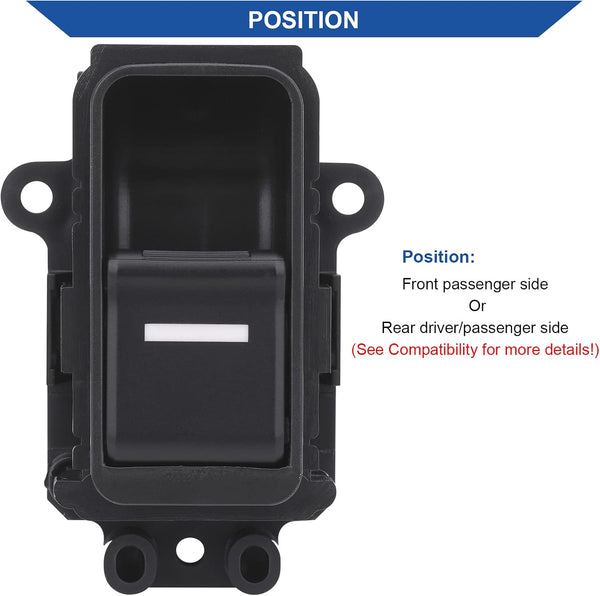 Obaee Power Window Switch Control Button Compatible with Honda Accord 7th 2.4L 2003 2004 2005 2006 2007 Left & Right Rear Passenger Side Door Lock
