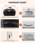 Prite Makeup Bag Travel Toiletry Bag Open Flat Cosmetic Organizer for Women Black Medium
