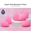 AOA Studio Collection makeup Sponge Set Latex Free and High-definition Set of 6 makeup Wonder blender For Powder Cream and Liquid, Super Soft