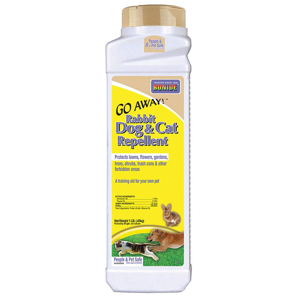 Bonide Go Away! Rabbit, Dog, & Cat Repellent Granules, 1 lb Ready-to-Use, Keep Dogs off Lawn, Garden, Mulch & Flower Beds | Ready-to-Use, Keep