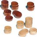 2 in 1 Chess Pieces Wood Chess Pieces + Checker Pieces Without Board (3.5 inches)