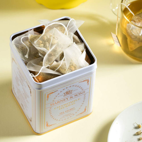 Harney & Sons Chamomile Herbal Tea, Classic Tin, 20 Sachets, White