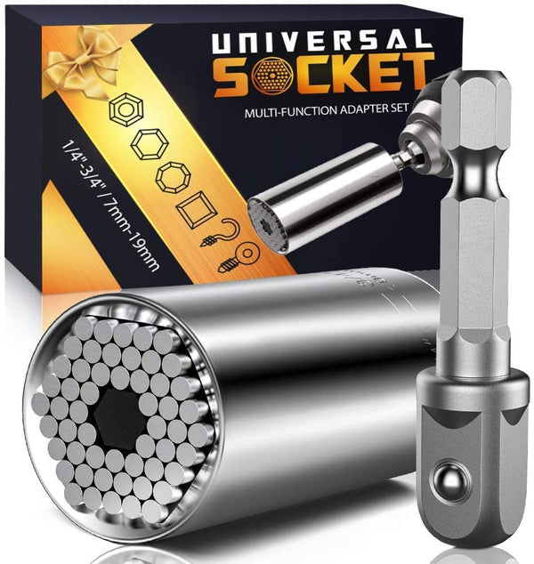 Stocking Stuffers for Men Super Universal Socket Tools Gifts for Men A-Universal Socket(Silver)