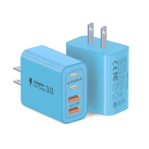 [40W/2Pack] Wall Charger, USB C Charger Block, Multi-Port PD + QC 3.0 Super Fast Charging Power Plug Adapter Brick for Watch Series 9 8 7, Iphone