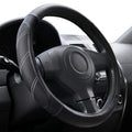 Elantrip Leather Steering Wheel Cover 15 1/2 to 16 inch Universal Large Soft Grip Breathable for Car Truck SUV Jeep Anti Slip Black 15 1/2 - 16