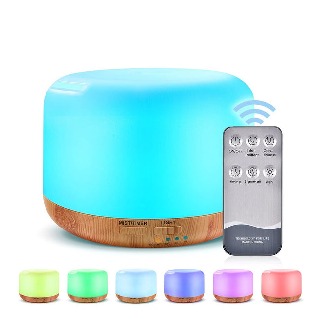300ML Essential Oil Diffuser, Remote Control Ultrasonic Aromatherapy Oil Diffusers Cool Mist Humidifier, Waterless Auto-