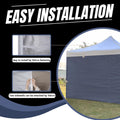 10x10 Pop Up Canopy Tent Sidewalls - Straight Leg Compatible, 300D Waterproof Polyester with 99% UV Protection, 3 Piece Navy Wall Set Fit 10x10