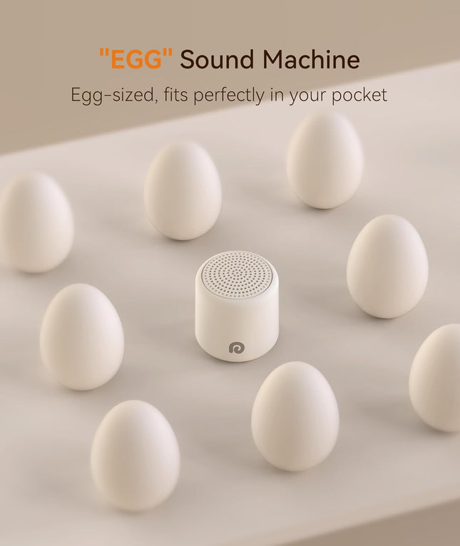 Dreamegg Portable White Noise Machine - Travel Sound Machine for Sleep, Features Powerful Battery, Egg-Sized, 16 Nature 