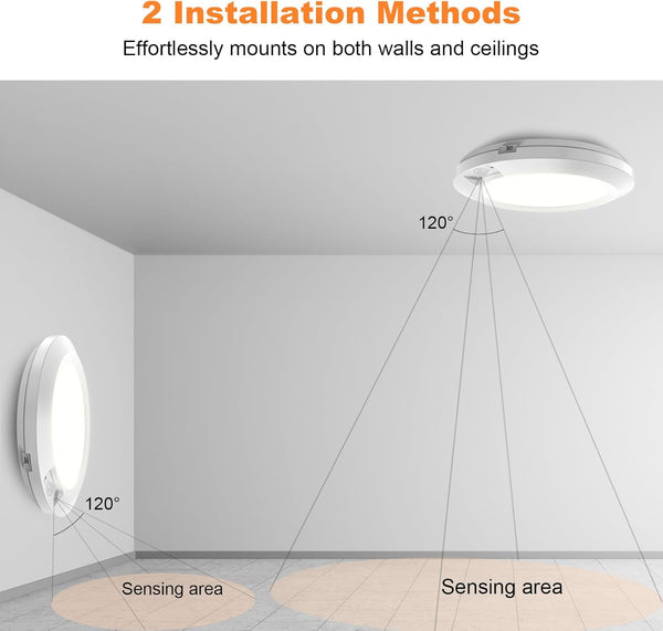 LED Motion Sensor Light Indoor, Battery Operated Ceiling Light | Wireless, Stick-on Under Cabinet Closet Light No Wiring, 210LM 6000K Daylight,