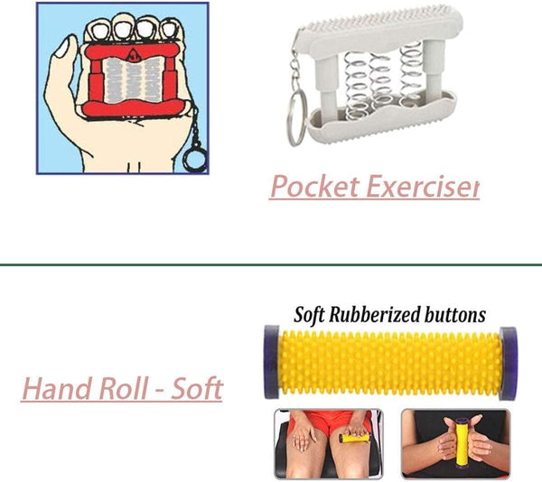 Acupressure Massager & Sujok Therapy Tools Combo Kit for Stress and Pain Relief (Natural Care) with Bio-Magnetic Power Foot Mat & Shoe Sole (Cut