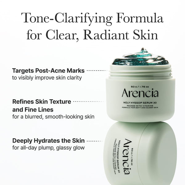 Arencia Glow Hyssop Overnight Face Mask Serum - hydrating & Anti-Aging Serum for younger looking Korean Glass Skin, Vitamin A, C, E, Niacinamide,