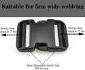 2 Inch Belt Buckle Clip, 2 Pack Quick Side Release Buckles Extra Thick Dual Adjustable Heavy Duty Plastic Buckle Replacement for 2''(50mm) Nylon
