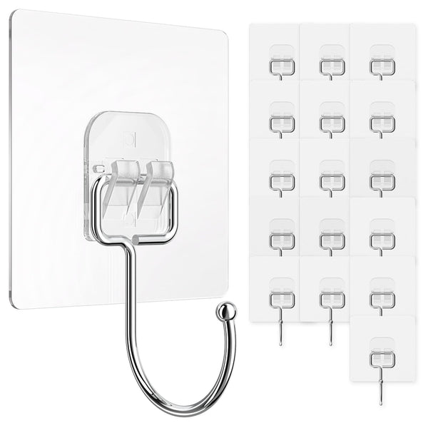 Adhesive Hooks for Hanging 33Lbs Heavy Duty Towel Coat Hooks Waterproof Self Adhesive Wall Hooks for Bathroom Shower Kitchen Door Home Improvement