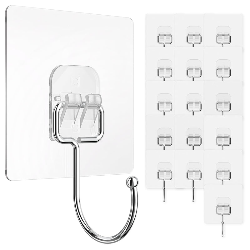 Adhesive Hooks for Hanging 33Lbs Heavy Duty Towel Coat Hooks Waterproof Self Adhesive Wall Hooks for Bathroom Shower Kitchen Door Home Improvement