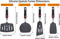 Silicone Spatula Turner, 4-Pack Spatulas 600Â°F Heat Resistant Set for Nonstick Cookware, Kitchen Cooking Utensils BPA Free Rubber Egg, Crepe,