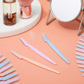 Glamlily Facial Dermaplaning Tool - Quick Facial Hair Removal & Peach Fuzz Remover - Precision Dermaplane Razor & Eyebrow Razor - Bulk Blades &