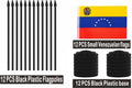 12 Pcs Venezuela Desk Flags Set, Venezuelan Small Mini Table Office Mini Desktop Flag With Black Flagpole and Black Base For Home Office