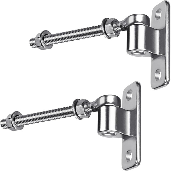 6'' J Bolt Gate Hinge and Wall Mount Hinge 2Pack, Heavy Duty 304 Stainless Steel Gate Hinges, One Piece with No Welding for Farm, Fence, Garden,