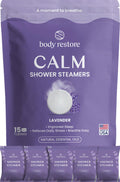BodyRestore Shower Steamers Aromatherapy, Self Care Gifts, Calm 15 Pack | Birthday Gifts for Women & Men, Spa Relaxation & Stress Relief Sleep