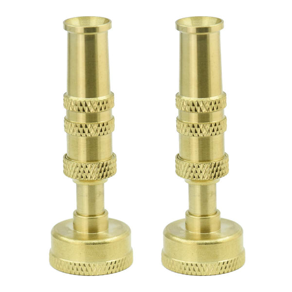 PLG Heavy Duty Brass Adjustable Twist Hose Sprayer Nozzle, 2 Pack Set A