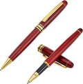 Juvale 2 Pack Luxury Rosewood Pen Sets for Men Gift - Fancy Nice Ballpoint Pens with Black Ink Refills for Signature Executives Business Office