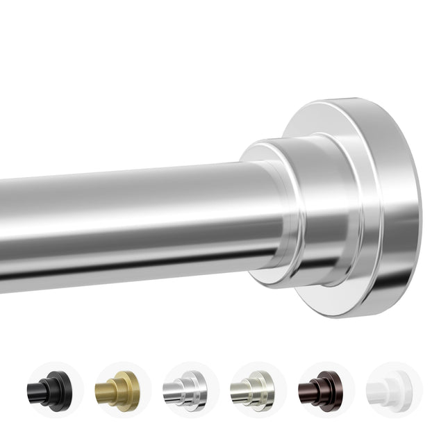 Shower Curtain Rod, 1" Diameter Heavy Duty Tension Shower Rod, Non Slip Adjustab