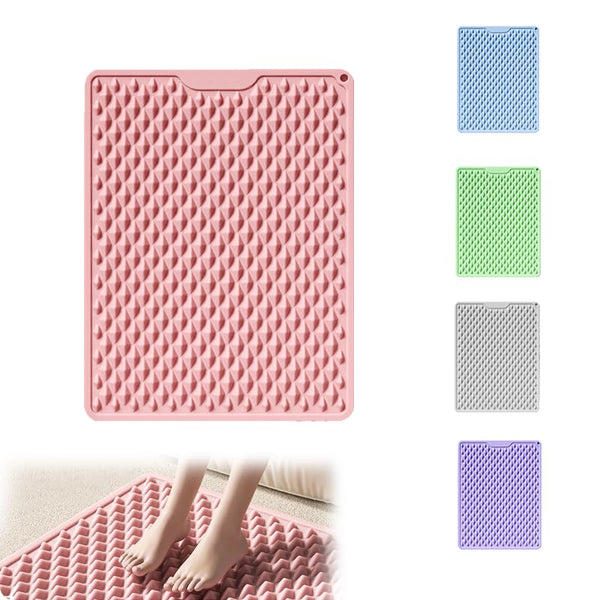 Lmljoo Silicone Cushion Portable Foot Reflexology Pad Foldable Foot Massage Mat Pressure Point Massage Mat Anti-Fatigue Standing Desk Mat Standing