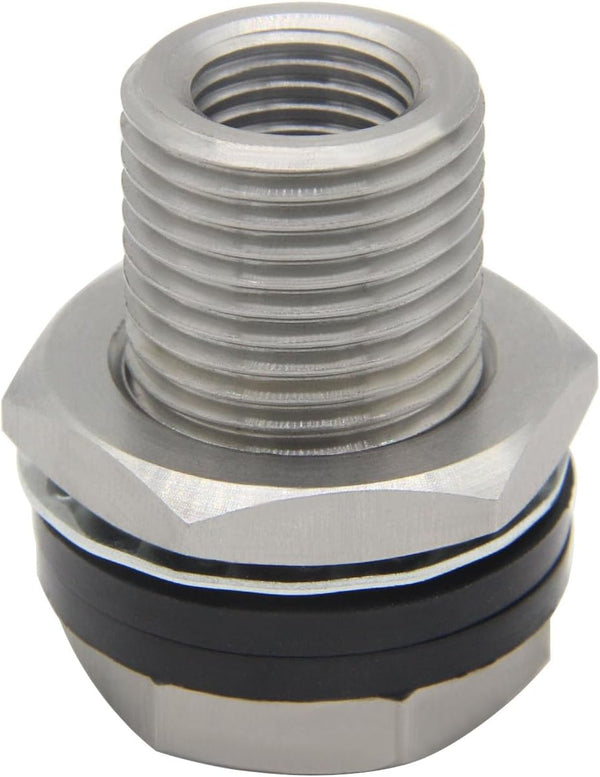 Stainless Steel Bulkhead Fitting 1/4" NPT Female Bulked Coupler Thru-Bulk Tank Fitting Connector (Pack of 2)
