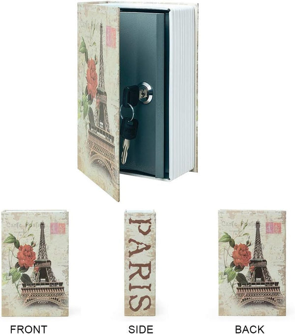 Small Sized Diversion Book Safe Storage Box, Dictionary Secret Safe Can with Security Combination Lock/Key, Diversion Book Hidden Safe (Key,