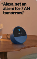 Amazon Echo Spot (newest model), Great for nightstands, offices and kitchens, Smart alarm clock, Designed for Alexa+, Glacier White Glacier White