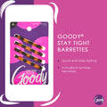 Goody Stay Tight Hair Barrettes, 4 Ct, Mock Tort, SlideProof Flat Clips, Comfortable & Versatile Styling Accessories for Women, Men, Boys & Girls,