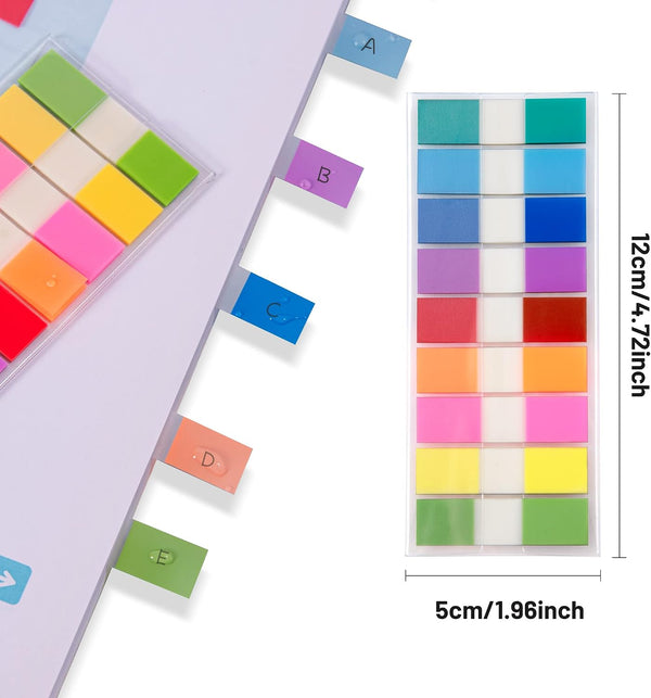 Golcellia Writable Sticky Tabs, 900 Pcs Transparent Sticky Page Marker Tabs for Document Organization, Teacher Supplies, Study Aids, Office