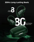 Pocbuds Bluetooth Headphones Wireless Earbuds 80Hrs Playtime Wireless Charging Case Digital Display Sports Ear Buds with Earhook Deep Bass IPX7