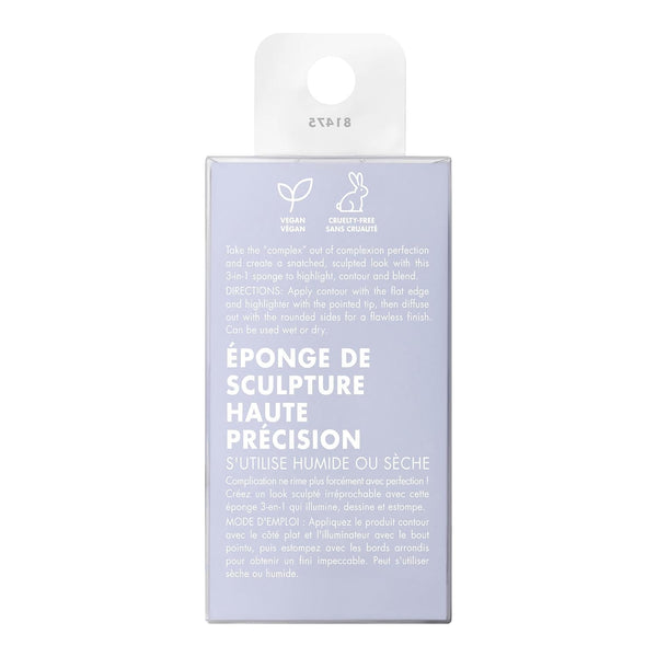 e.l.f. Precision Sculpting Sponge, 3-in-1 Sponge For Contouring & Blending To A Smooth Finish, Great For Cream & Powder Formulas, Vegan & Cruelty-Free