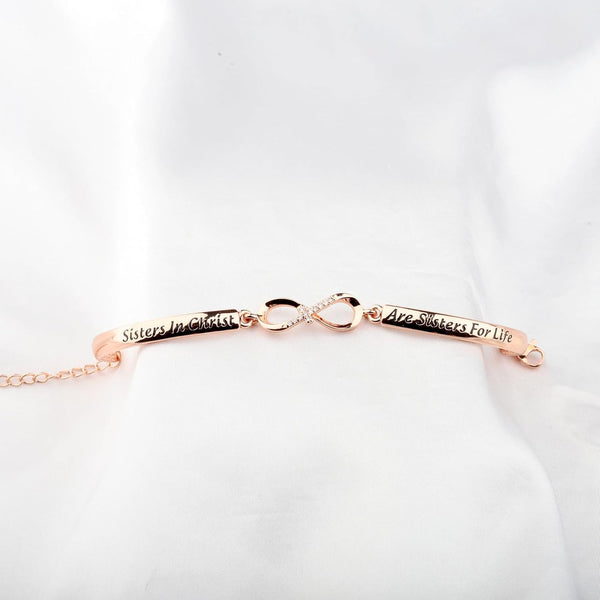 AKTAP Religious Christian Bracelet Sisters Christ are Sisters for Life Christening Baptism Gifts for Women Copper