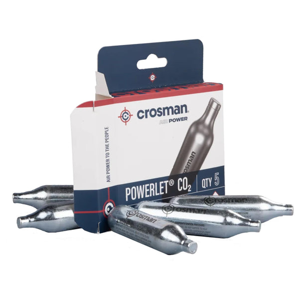 Crosman Powerlet CO2 Cartridges for Air Rifles, Air Pistols & Paintball - Snug Fit, Leak-Free Seal, Durable Metal Construction - Made in USA,