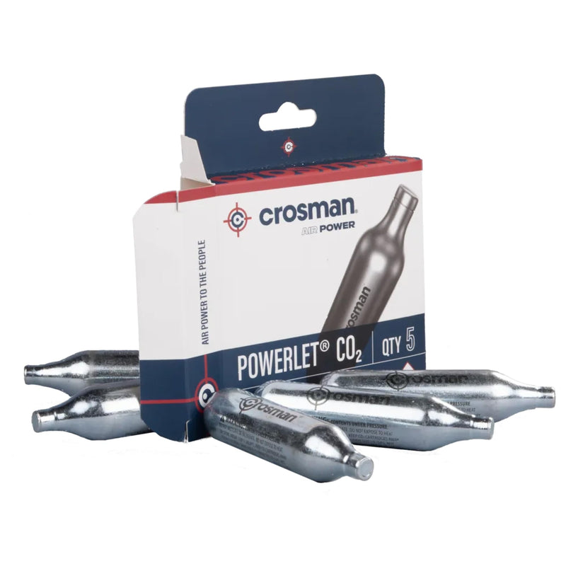 Crosman Powerlet CO2 Cartridges for Air Rifles, Air Pistols & Paintball - Snug Fit, Leak-Free Seal, Durable Metal Construction - Made in USA,