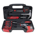 Hantinstom 39-Piece Household Tools Kit Essential Home Repair Set with Plastic Toolbox Ideal for College Students, Home Use & More 39pcs-RED