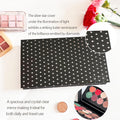 Double Layer Book Shape Empty Magnetic Eyeshadow Makeup Palette with Mirror and 20Pcs Adhesive Stickers, Sliver Stars Cover, Fits Standard and