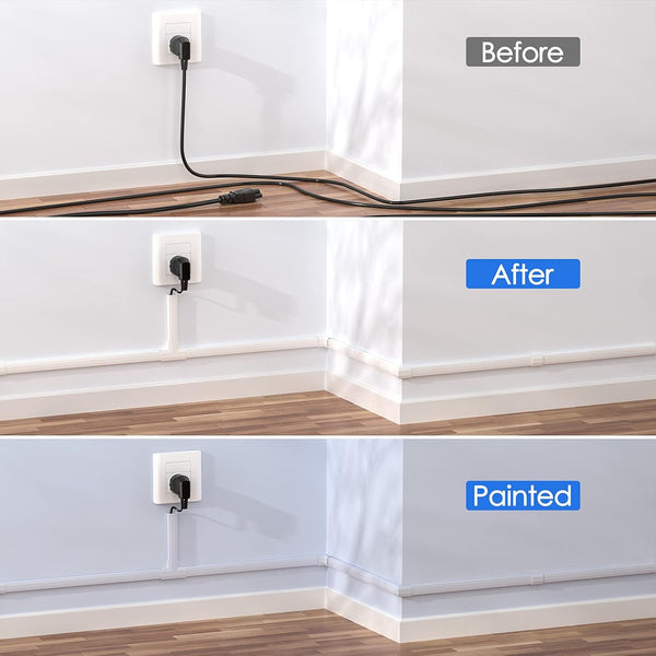 Yecaye 125in Cord Hider, Large Cord Covers for Wires on Wall, Cable Management Kit for Mount TVs, Wire Hider Cable Concealer for Home Office,
