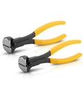 Bates Nail Puller and Staple Remover - Yellow, 2 Pack, Carpenter Tool, End Cutting Pliers, Nippers for Nail Pulling 7", 2 Pack Yellow
