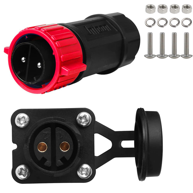 2 Pin 50Amp Trolling Motor Plug Receptacle Set, 12/24/36/48 Volt Marine Boat Power Waterproof IP67 Connector Trolling Bo