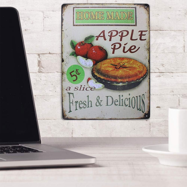 UOOPAI Vintage Tin Plate Signs Home Made Apple Pie Wall Decor House Cafe Shop Painting Plaque