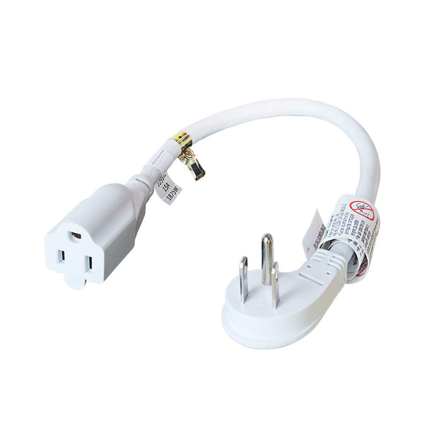 FIRMERST 1875W Low Profile Flat Plug 1Ft Extension Cord 14AWG 15A White 1 White
